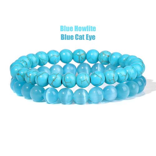 Bracelet Énergétique Lapis Lazuli Pour Hommes Et Femmes, Ensemble De Perles En Pierre Sodalite Bleue, Bijoux De Guérison, Vente En Gros, 2 Pièces