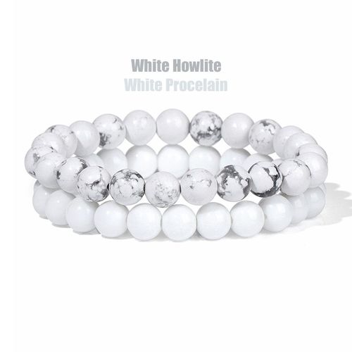 Ensemble De Bracelets En Fluorite Violette Pour Hommes, 2 Pièces, Bracelet En Pierre D'améthyste Naturelle, Breloque Extensible, Bijoux Faits À La Main