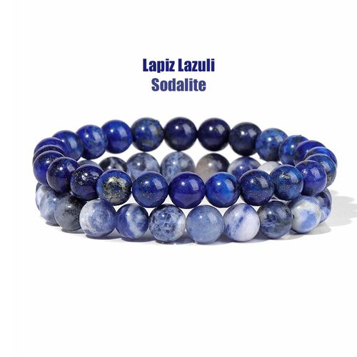 Ensemble De Bracelets En Fluorite Violette Pour Hommes, 2 Pièces, Bracelet En Pierre D'améthyste Naturelle, Breloque Extensible, Bijoux Faits À La Main