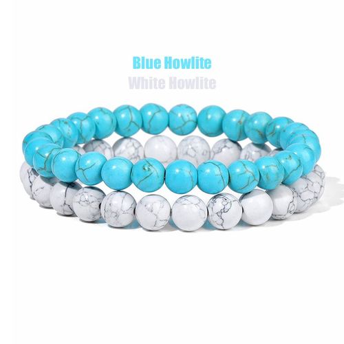 Ensemble De Bracelets En Fluorite Violette Pour Hommes, 2 Pièces, Bracelet En Pierre D'améthyste Naturelle, Breloque Extensible, Bijoux Faits À La Main