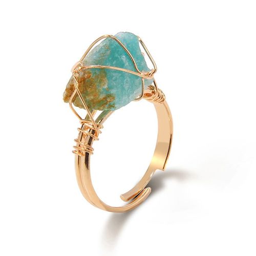 Bagues À Breloques En Quartz Irrégulières Pour Hommes Et Femmes, Fil De Cristal, Pierre D'amallogage, Guérison, Bijoux Réglables, Mode