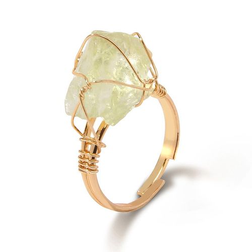 Bagues À Breloques En Quartz Irrégulières Pour Hommes Et Femmes, Fil De Cristal, Pierre D'amallogage, Guérison, Bijoux Réglables, Mode
