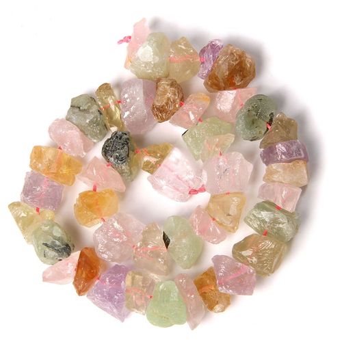 Aigue-Marine Naturelle Pour Bricolage, Quartz Rose, Pierre Brute Aten, Brin De Perle, Bijoux Exécutifs, Collier Et Boucles D'oreilles, Vente En Gros, 10*13mm, 15.5 Po