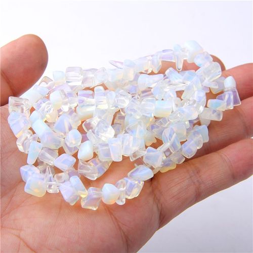Perles En Pierre De Lune Bleue Naturelle, 15.5 Pouces, 5 À 8mm, En Vrac, Pour La Fabrication De Bijoux, Bracelets, Colliers, Pépites