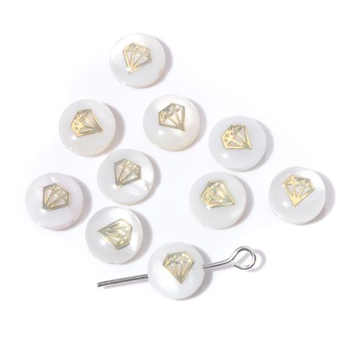 Breloques En Nacre Ronde Blanche, Motif Mignon, Pendentif En Nacre, Accessoire De Bijoux De Direction, Bracelet Et Collier À Faire Soi-Même, 1-10 Pièces