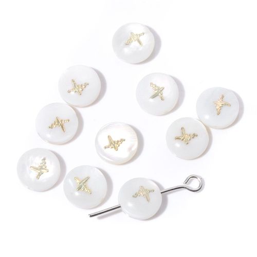 Breloques En Nacre Ronde Blanche, Motif Mignon, Pendentif En Nacre, Accessoire De Bijoux De Direction, Bracelet Et Collier À Faire Soi-Même, 1-10 Pièces