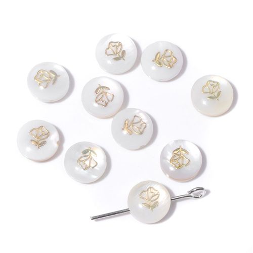 Breloques En Nacre Ronde Blanche, Motif Mignon, Pendentif En Nacre, Accessoire De Bijoux De Direction, Bracelet Et Collier À Faire Soi-Même, 1-10 Pièces