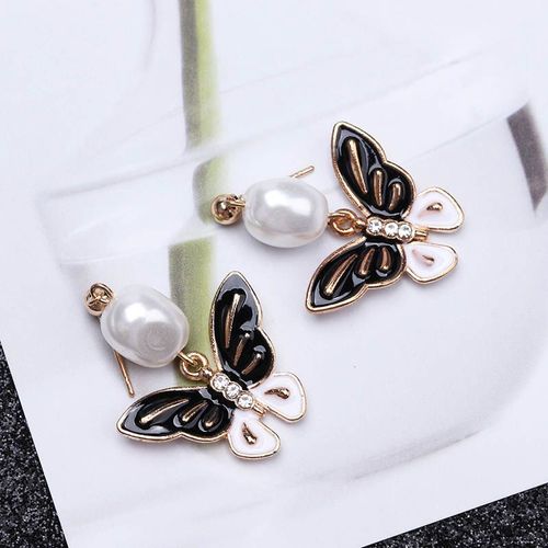Boucles D'oreilles En Forme De Coquillage Pour Femme, Bijoux Irréguliers En Imitation De Perles Roses Et Bleues, Style Vintage, À La Mode