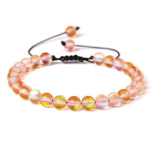 Bracelets En Pierre De Lune Pour Femmes, Perles En Cristal Givré, Bijoux Brillants, Yoga, Ajustable, Fait À La Main