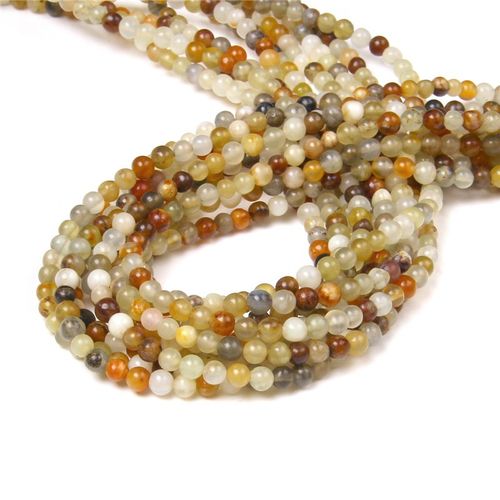 Perles En Pierre Polies 15.5 \""4mm Pour Hommes, Vente En Gros, Amazonite Naturelle, Fluorite, Pour La Fabrication De Bijoux Bricolage Pour Colliers Et Bracelets
