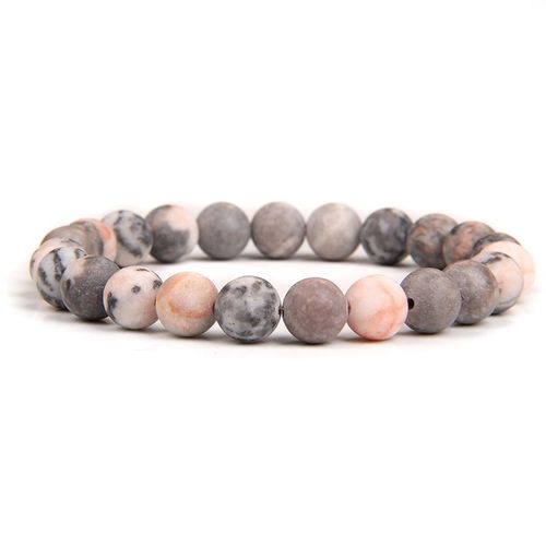 Bracelets En Pierre Zèbre Rose Naturelle Givrée, Perles Rondes, Pour Femmes, Yoga, Élastique, Fait À La Main, Bijoux, Cadeaux Pour Femmes
