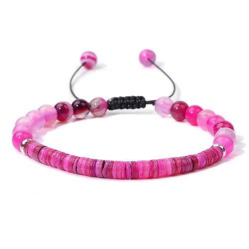Bracelet De Perles D'agates Naturelles Pour Femmes, Bracelet À Breloques En Coquillage Coloré, Tissage De Ul, Bijoux Masculins, Yoga, Méditation, Guérison, Mode
