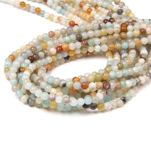 Perles En Pierre Polies 15.5 \""4mm Pour Hommes, Vente En Gros, Amazonite Naturelle, Fluorite, Pour La Fabrication De Bijoux Bricolage Pour Colliers Et Bracelets
