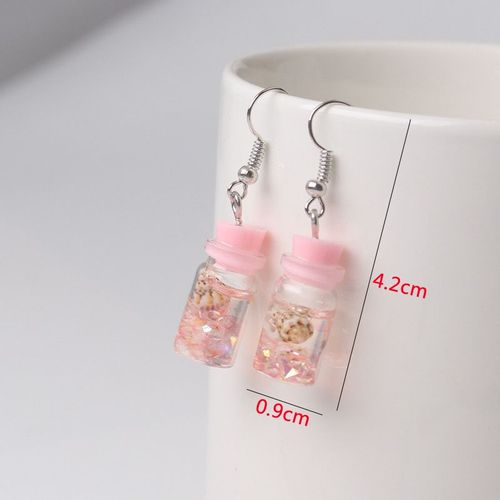 Boucles D'oreilles Pendantes Coeur D'amour Rose Pour Femmes, Mode Coréenne, Filles Douces, Cristal, Fleur De Pêche, Bijoux D'oreille Pmotspring