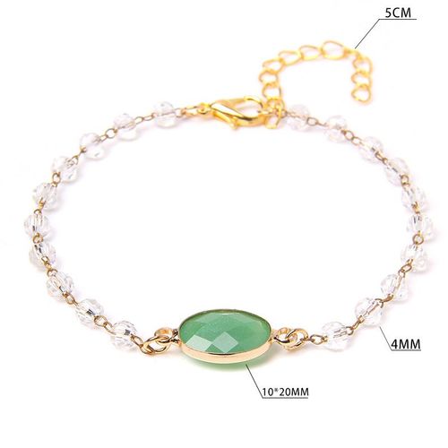 Bracelets À Breloques Ajustables En Pierre Naturelle Pour Femmes, Perles En Cristal Onyx Noir, En Alliage, À Chaîne Fine, Bijoux Reiki