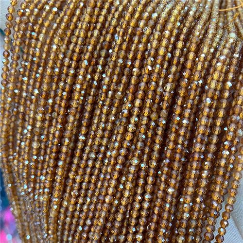 Lot De Perles Micro-Facettes Aigue-Marine Grade A, Pierre De Lune Grise, Brin De Perles En Verre, Collier De Bijoux De Bricolage, 15.5 Po, 2mm, 3/4mm, En Vrac