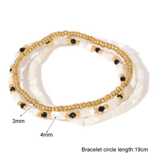 Ensemble De Bracelets Coquillages Naturels Pour Hommes Et Femmes, Bracelets Perlés Bohèmes, Nacre, Bracelets Commandés, Bijoux Fantaisie, 3 Pièces
