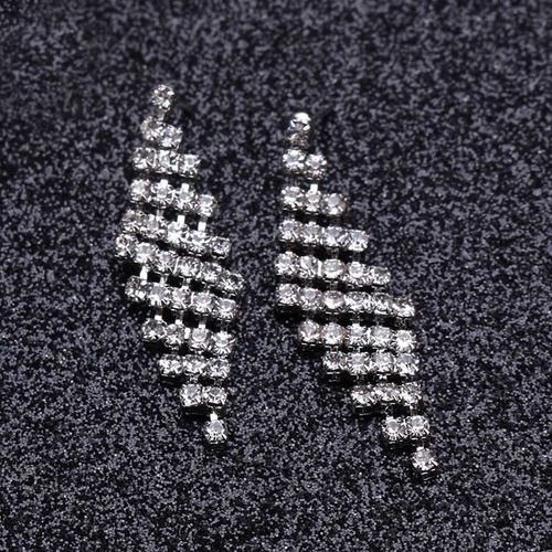 Boucles D'oreilles De Mariée Élégantes, Bijoux De Mariage Pour Femmes, Breloque À La Mode, Strass En Cristal, Accessoires Classiques Romantiques