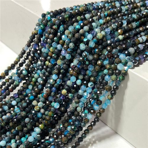 Perles En Pierre De Mica Violette Naturelle, Petite Perle À Facettes 3 /4 Mm, Brin De Tourmaline Rouge Pour La Fabrication De Bracelets De Bijoux Diy, Vente En Gros