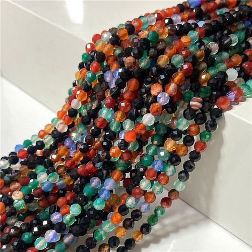 Perles En Pierre De Mica Violette Naturelle, Petite Perle À Facettes 3 /4 Mm, Brin De Tourmaline Rouge Pour La Fabrication De Bracelets De Bijoux Diy, Vente En Gros