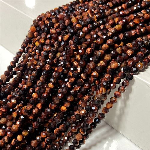 Perles En Pierre De Mica Violette Naturelle, Petite Perle À Facettes 3 /4 Mm, Brin De Tourmaline Rouge Pour La Fabrication De Bracelets De Bijoux Diy, Vente En Gros