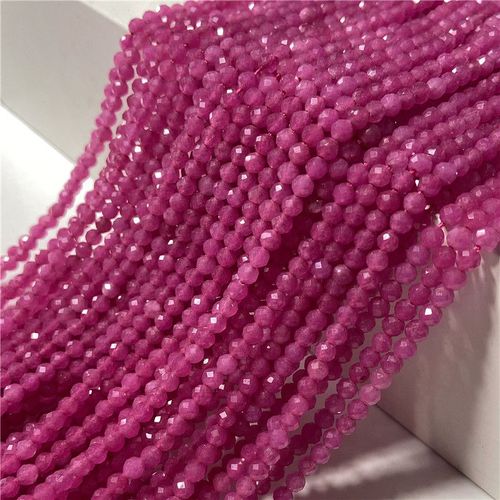 Perles En Pierre De Mica Violette Naturelle, Petite Perle À Facettes 3 /4 Mm, Brin De Tourmaline Rouge Pour La Fabrication De Bracelets De Bijoux Diy, Vente En Gros