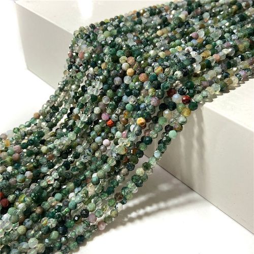 Perles En Pierre De Mica Violette Naturelle, Petite Perle À Facettes 3 /4 Mm, Brin De Tourmaline Rouge Pour La Fabrication De Bracelets De Bijoux Diy, Vente En Gros