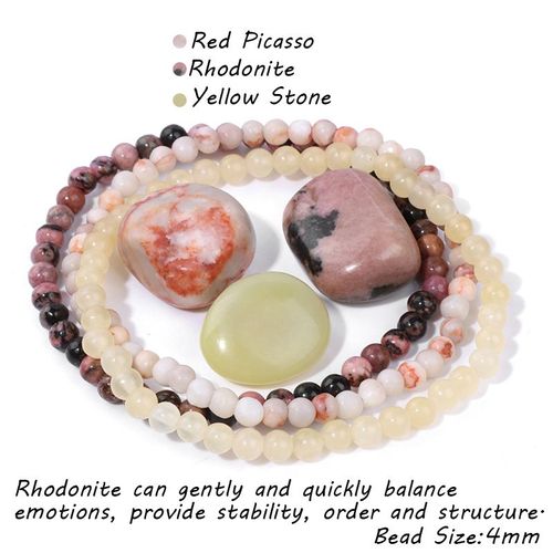 Ensemble De 3 Bracelets D'énergie Pour Femmes Et Hommes, Avec Pierre Brute, Cristal D'amazonite Naturelle, Bijoux, Équilibre De Yoga