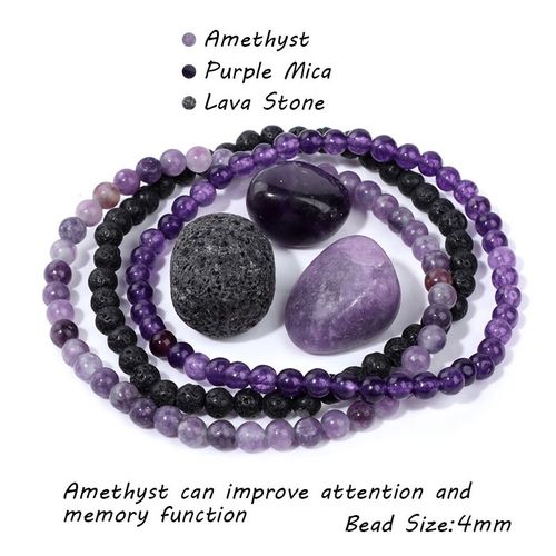 Ensemble De 3 Bracelets D'énergie Pour Femmes Et Hommes, Avec Pierre Brute, Cristal D'amazonite Naturelle, Bijoux, Équilibre De Yoga