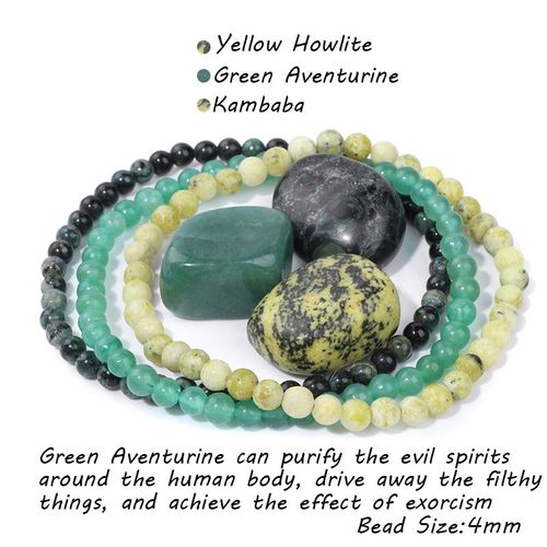 Ensemble De 3 Bracelets D'énergie Pour Femmes Et Hommes, Avec Pierre Brute, Cristal D'amazonite Naturelle, Bijoux, Équilibre De Yoga
