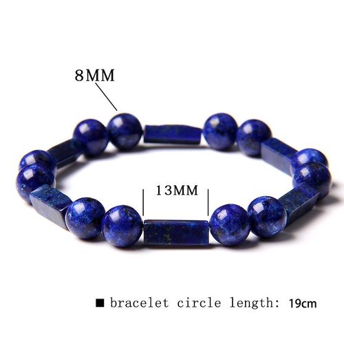 Bracelet En Pierre Lapis Lazuli Pour Hommes Et Femmes, Perles Carrées À La Mode, Bijoux En Pierre Naturelle De Guérison