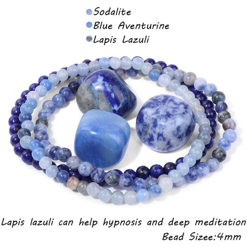 Ensemble De 3 Bracelets D'énergie Pour Femmes Et Hommes, Avec Pierre Brute, Cristal D'amazonite Naturelle, Bijoux, Équilibre De Yoga