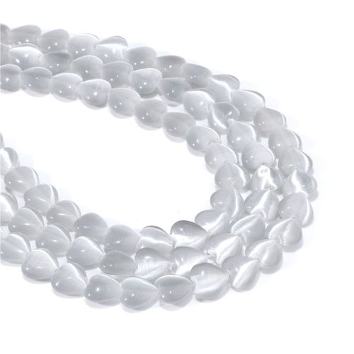 Perles En Pierre Naturelle Opale En Forme De Coeur, ¿Il De Chat, Amour, Perles Adt Pour Bijoux, Breloque Exécutive, Boucles D'oreilles Bricolage, Bracelet, Collier, Vente En Gros