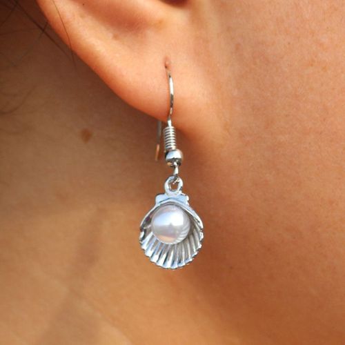 Boucles D'oreilles Pendantes Pour Femmes, Imitation De Perles, Coquillage, Bijoux À La Mode, Nouvelle Collection
