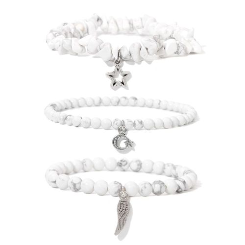 Bracelet En Fluorite Naturelle Pour Homme Et Femme, Breloque Aile De Soleil, Perles Étoiles, Bijoux À La Mode, 3 Pièces/Lot