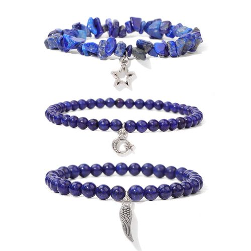 Bracelet En Fluorite Naturelle Pour Homme Et Femme, Breloque Aile De Soleil, Perles Étoiles, Bijoux À La Mode, 3 Pièces/Lot