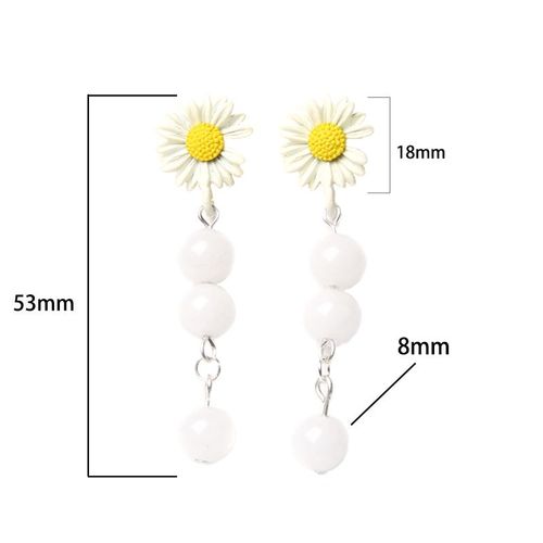 Boucles D'oreilles Marguerite De Style Coréen Pour Femmes, Bijoux Longs En Perles De Cristal Rose, Goutte D'eau, 2023