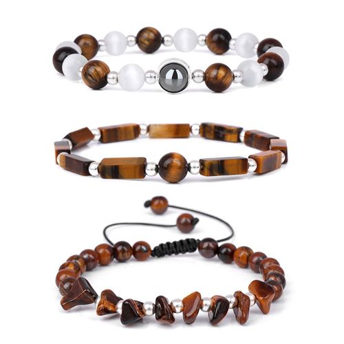 Bracelet En Fluorite Naturelle Pour Homme Et Femme, Breloque Aile De Soleil, Perles Étoiles, Bijoux À La Mode, 3 Pièces/Lot