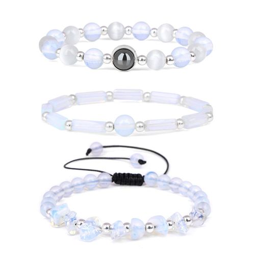 Bracelet En Fluorite Naturelle Pour Homme Et Femme, Breloque Aile De Soleil, Perles Étoiles, Bijoux À La Mode, 3 Pièces/Lot