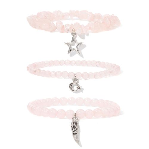 Bracelet En Fluorite Naturelle Pour Homme Et Femme, Breloque Aile De Soleil, Perles Étoiles, Bijoux À La Mode, 3 Pièces/Lot