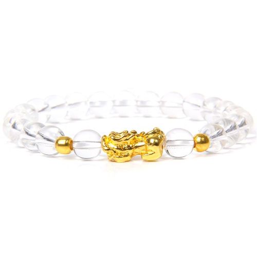 Bracelets Fengshui En Pierre D'agate Naturelle Pour Hommes Et Femmes, Bijoux Tressés Élastiques Faits À La Main, Breloque Pixiu, Perles Motte 8-12mm