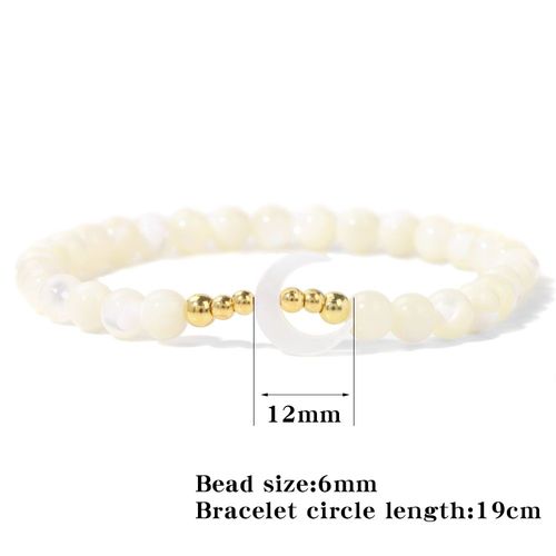 Bracelet En Coquillage Croissant De Lune Pour Homme Et Femme, Bijou En Nacre Naturelle, Breloque En Or, À La Mode