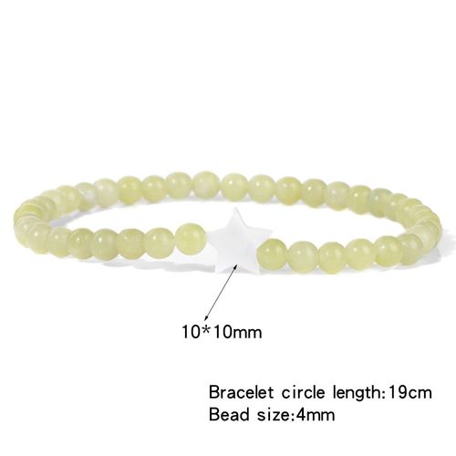 Bracelets En Perles De Pierre Pour Femmes Et Hommes, Breloques Étoiles En Coquillage Naturel, Bracelets En Cristal D'agate, Bijoux Féminins, Navire Chia, Mode, 4mm