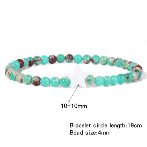 Bracelets En Perles De Pierre Pour Femmes Et Hommes, Breloques Étoiles En Coquillage Naturel, Bracelets En Cristal D'agate, Bijoux Féminins, Navire Chia, Mode, 4mm