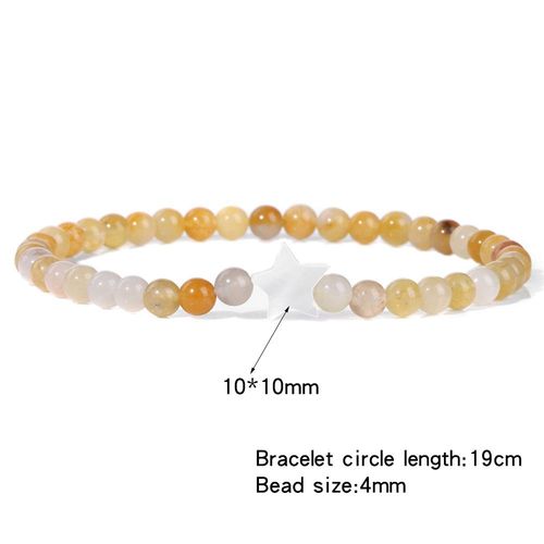 Bracelets En Perles De Pierre Pour Femmes Et Hommes, Breloques Étoiles En Coquillage Naturel, Bracelets En Cristal D'agate, Bijoux Féminins, Navire Chia, Mode, 4mm