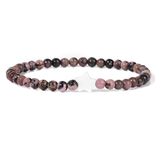 Bracelets En Perles De Pierre Pour Femmes Et Hommes, Breloques Étoiles En Coquillage Naturel, Bracelets En Cristal D'agate, Bijoux Féminins, Navire Chia, Mode, 4mm