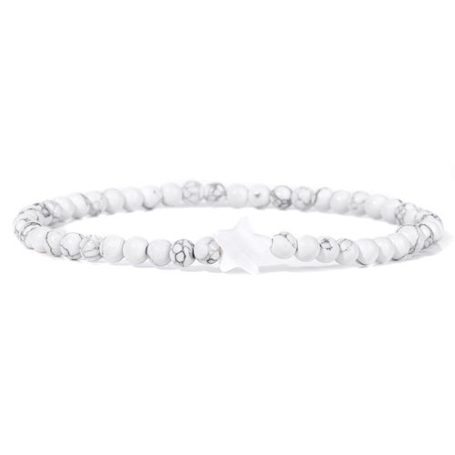 Bracelets En Perles De Pierre Pour Femmes Et Hommes, Breloques Étoiles En Coquillage Naturel, Bracelets En Cristal D'agate, Bijoux Féminins, Navire Chia, Mode, 4mm