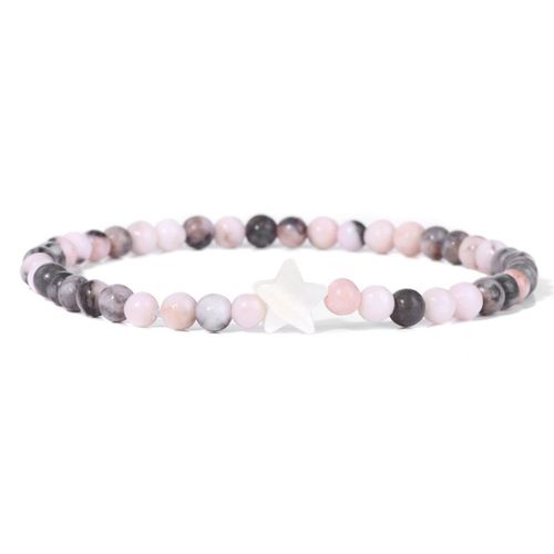 Bracelets En Perles De Pierre Pour Femmes Et Hommes, Breloques Étoiles En Coquillage Naturel, Bracelets En Cristal D'agate, Bijoux Féminins, Navire Chia, Mode, 4mm