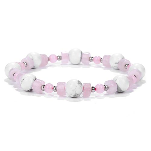 Bracelets En Pierre Naturelle Howlite Pour Femmes, Bijoux En Pierre De Pastèque Rouge, Cristal, Cadeau De Fête