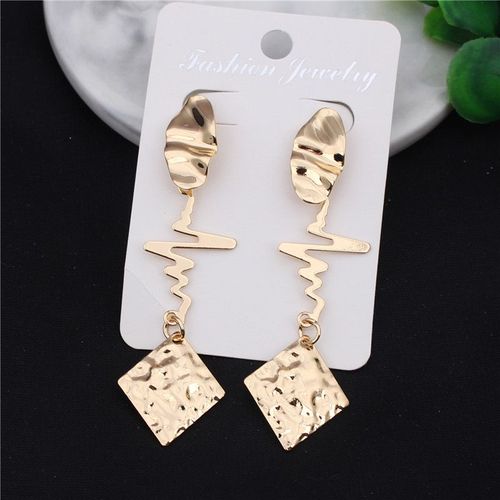Boucles D'oreilles Pendantes Longues En Métal Pour Femmes, Déclaration Géométrique, Pendentifs En Losange Irrégulier, Boucles D'oreilles Tombantes Pour Dames